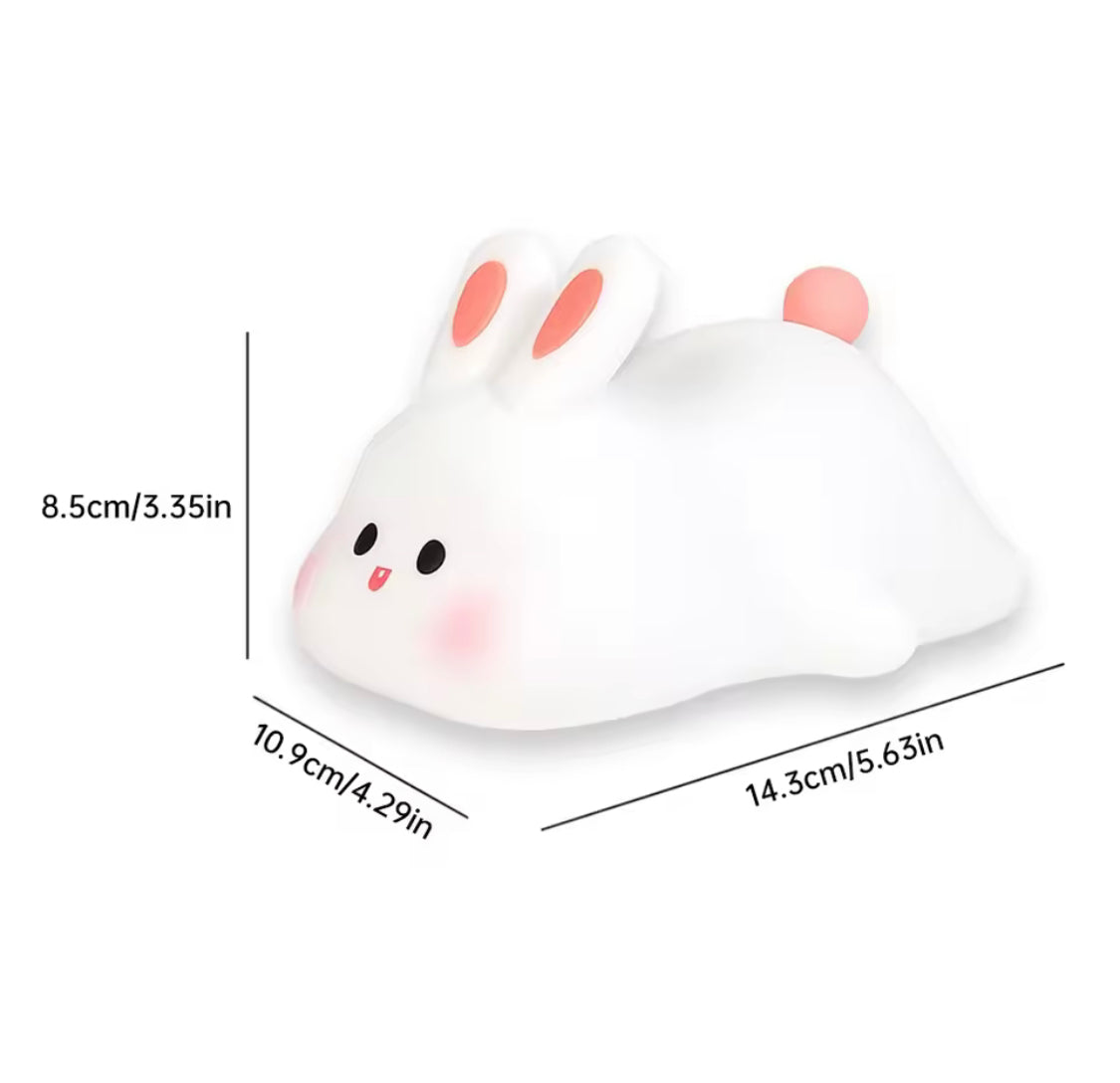 Silicone Rabbit Lamp, Rechargeable Bunny Lamp with Touch Sensor, Silicone LED Lamp For Kids, Multipurpose Silicon Touch Sensor Tap Light, Baby Kids Bedside Night Light
