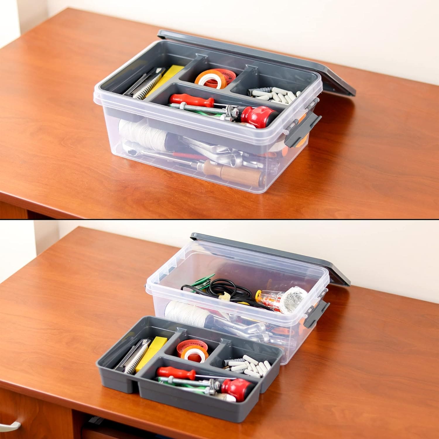 Multifunctional Stackable Storage Box, Countertop Storage Box With Han ...