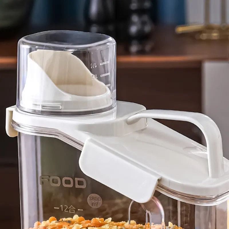 SML Food Storage Jar, Transparent Sealed Rice Bucket, Airtight Kitchen Dry Food Container, Multifunctional Sealed Cereal Dispenser, Moisture-proof Handle Oatmeal Dispenser, Food Storage Containers with Pouring Spout