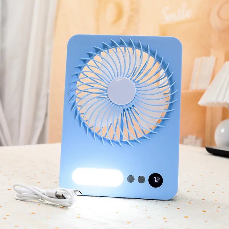 Slim Foldable Led Fan, Small Night Light Fan, Dormitory Hanging Dual Purpose Fan, Summer Mini Fan With Light