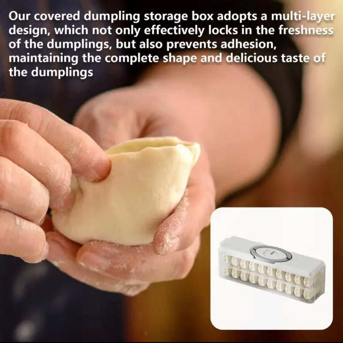 Two Layer Dumpling Storage Box, Portable Dumpling Organizer, Refrigerator Dumpling Box