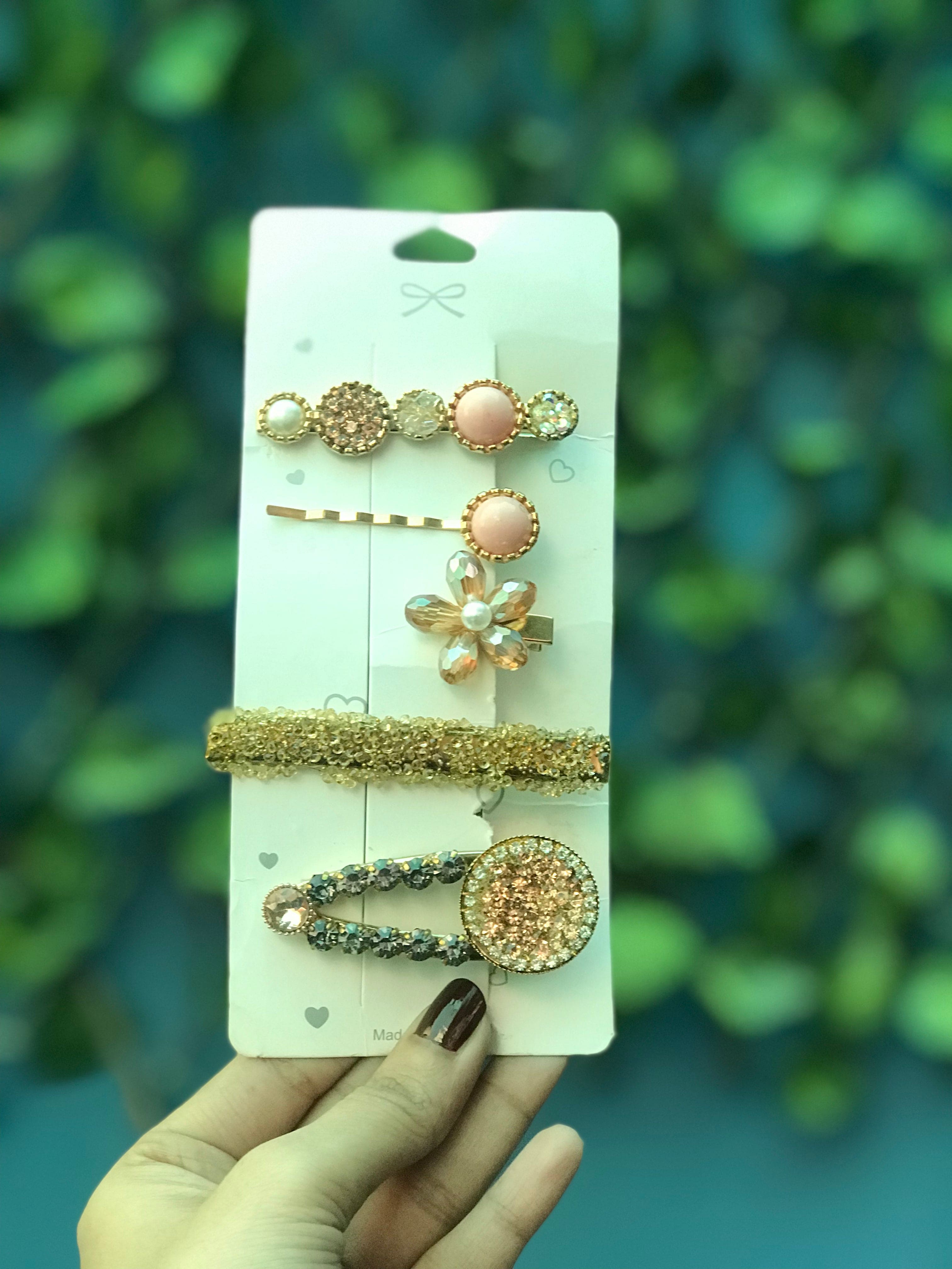 Luxury Jewellery Card, Candy Colors Pearl Hair Clip For Women, Geometric Crystal Hair Barrettes, Girl Hair Accessories