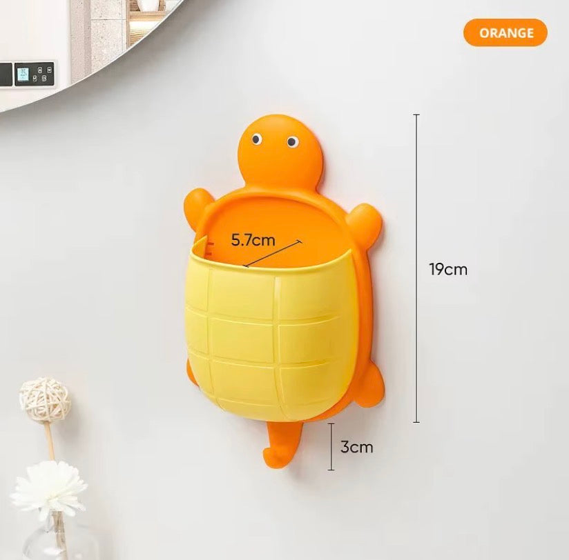 Turtle Design Toothbrush Holder, Creative Cute Mobile Holder, Wall Mounted Creative Soap Holder