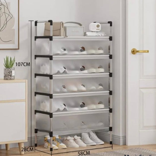 Simple Large Capacity Shoe Organizer, Household Doorstep Shoe Rack, Dustproof Shoe Cabinet Storage Shelf