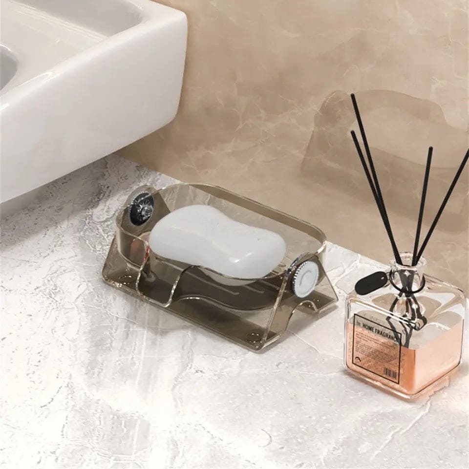 Shower Soap Holder, Adjustable Drain Soap Dish Holder, Self Emptying Soap Tray, Sink Waterfall Soap Dish, Self-draining Soap Saver Stand For Shower Bathroom Kitchen