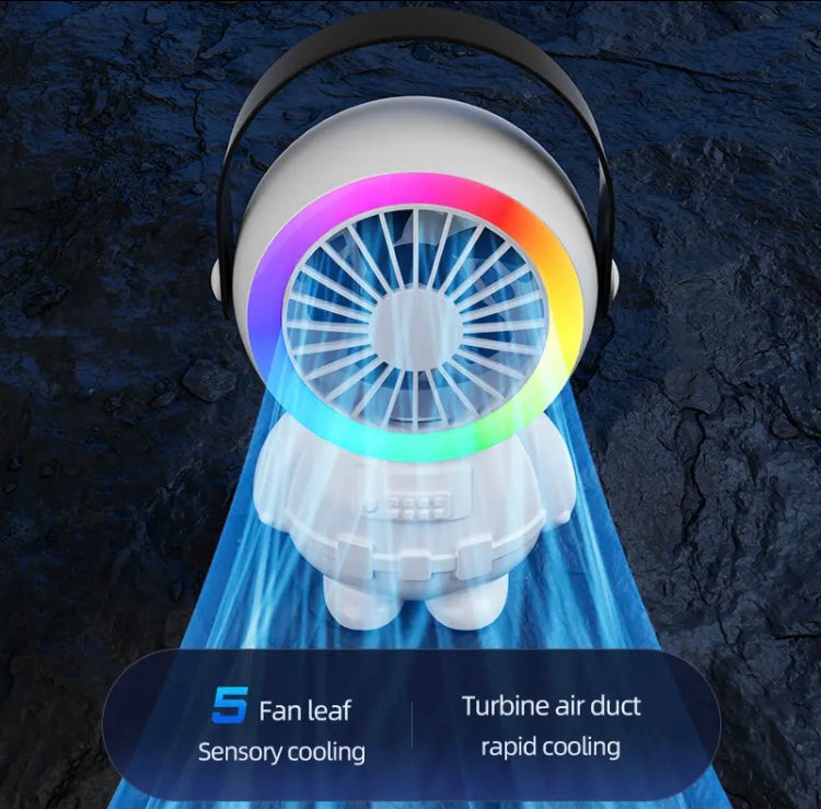 Astronaut Mini USB Fan, Spaceman Small Desktop Fan, Light Portable Handheld Fan