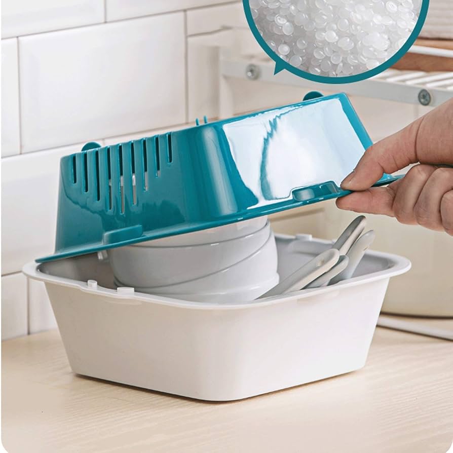 2 In 1 Plastic Drainage Basket, Square Fruit and Vegetable Filter Basket, Fruits And Vegetables Strainer Basket With Cover