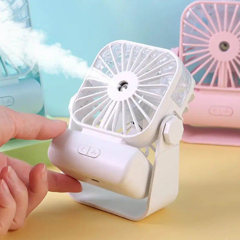 Mist Table Fan Rechargeable USB Desk Spray Fan, Water Spray Mist Table Fan,Portable M ...