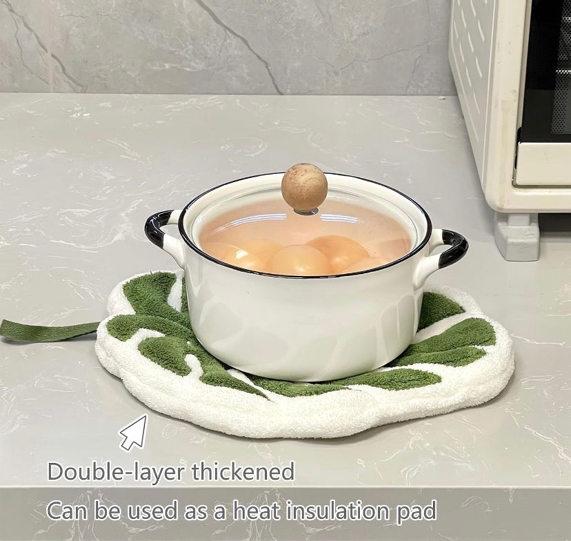 Leaf Shape Kitchen Hand Towel,     Leaf Shaped Kitchen Towel, Decorative Leaf Hanging Towel, Thickened Absorbent Towel