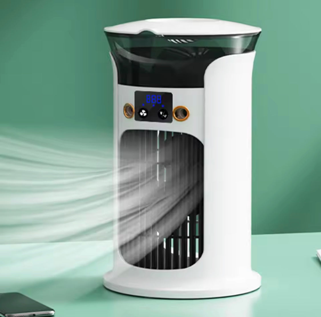 Desktop Humidifier Air Cooler, Water Mist Cooling Fan, Portable USB Ai ...
