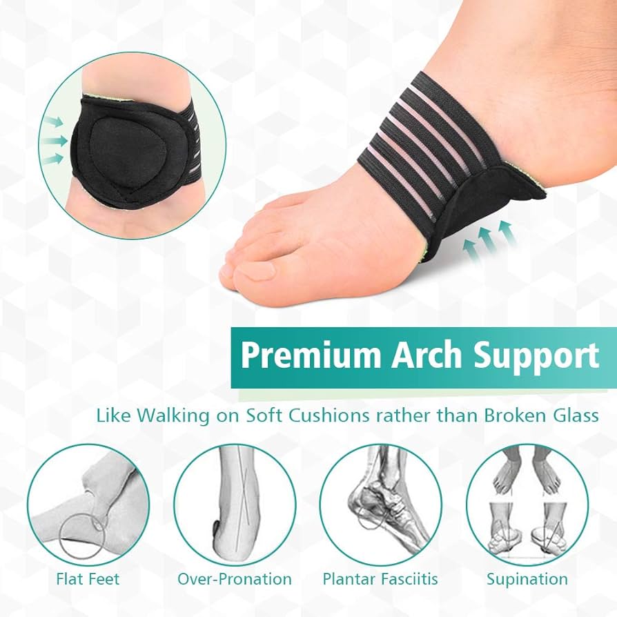 Arch Support Braces, Flat Foot Arch Support Pads, Bunion Corrector Pain Relief Insoles, Foot Pain Relief for Universal Size