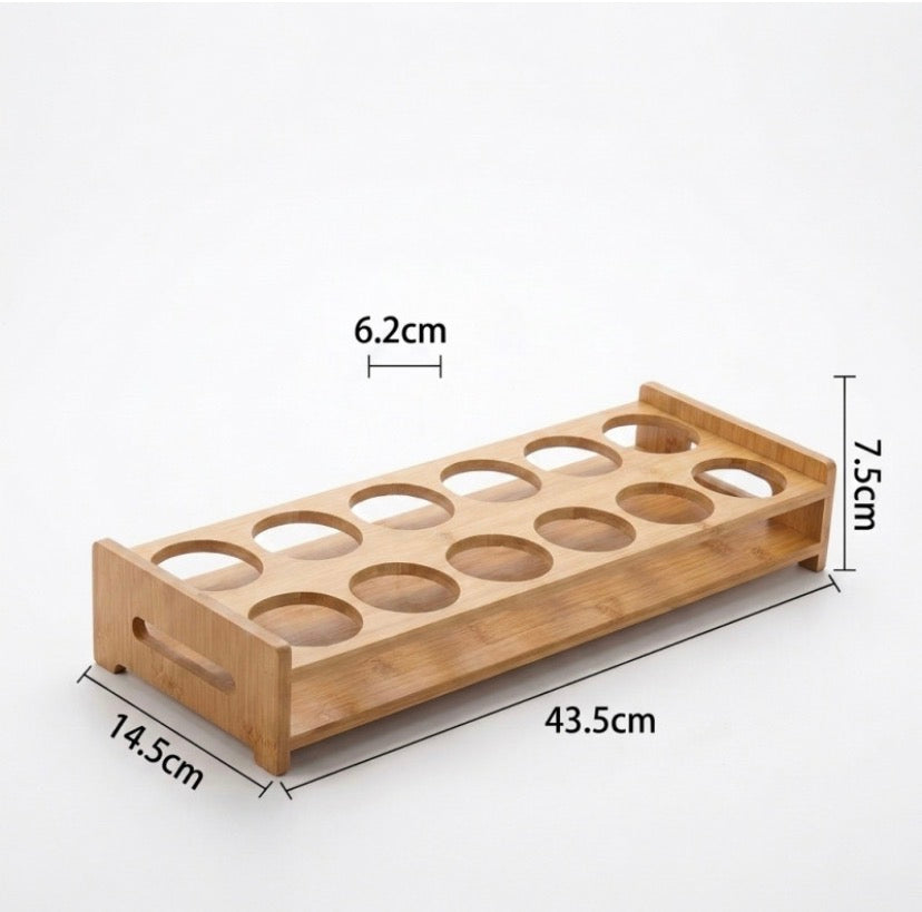 12 Grid Wooden Egg Holder Tray,     Wooden Egg Display Rack,     Kitchen Egg Organizer Rack