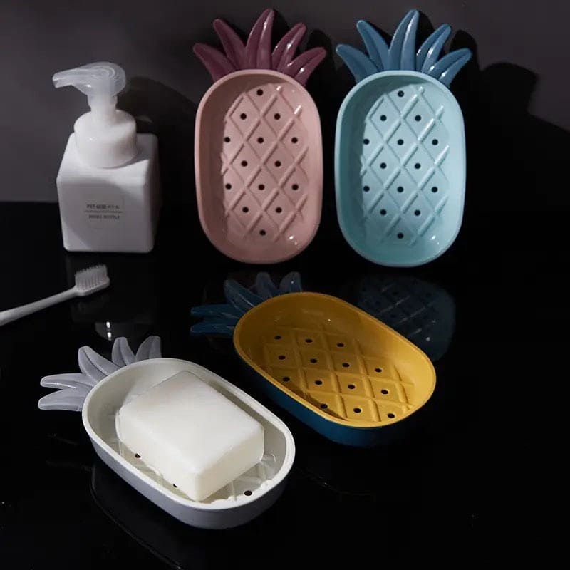 Pineapple Drain Soap Dish, Double Layer Fruity Soap Box, Bathroom Soap Dish