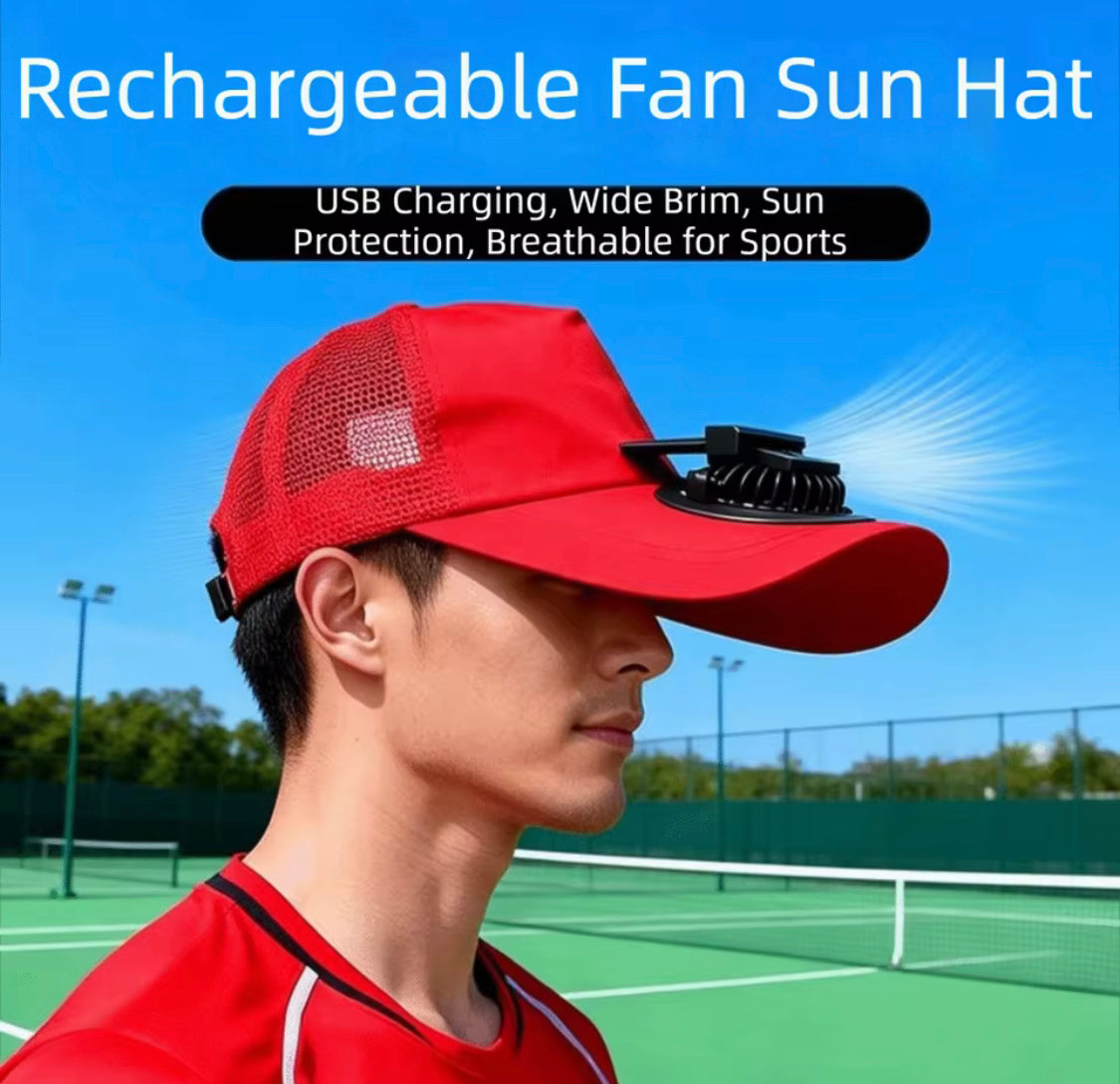 Solar Powered Fan Cap, Sun Protection Mesh Solar Fan Hat, Strong Wind Wide Baseball Cap