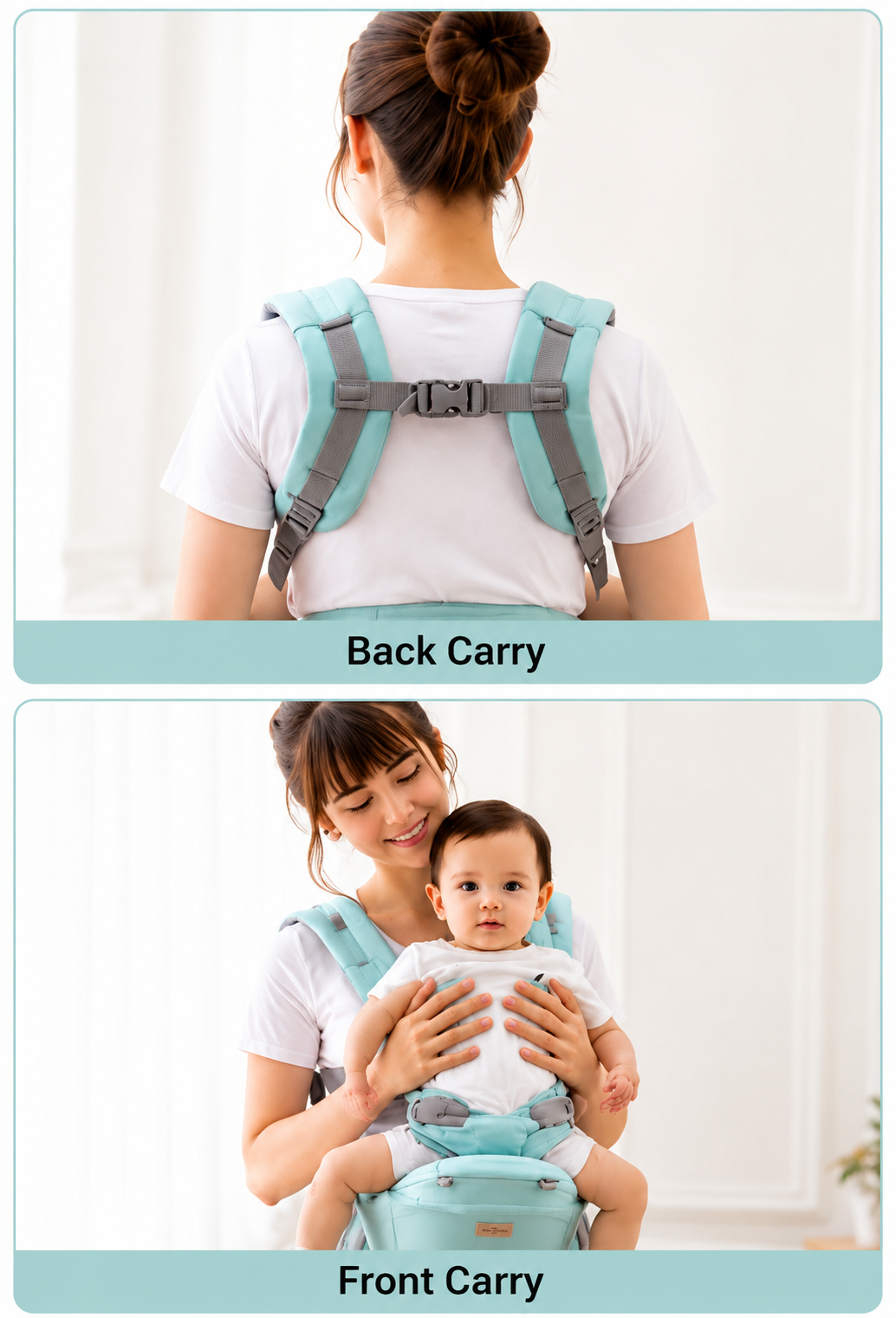4 In 1 Baby Carrier with Hip Seat, Ergonomic Baby Hip Seat Carrier with Waist Support, Lightweight Baby Hip Seat Carrier with Padded Shoulder Straps