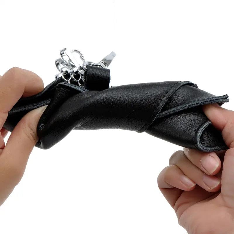 Leather Keychain Pouch, Personalized Key Holder, Wallet Style Snap Close Keyrings, Engraved Key Case