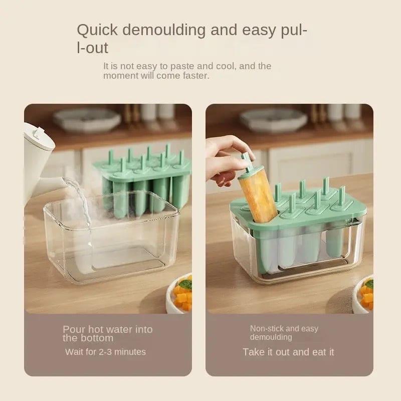 2 In 1 Ice Cube Maker Silicone Portable Ice Mould Ice Cube Tray Water Rapid  Ice Ball Demoulding Home Kitchen Tool