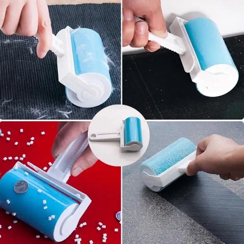 Boo's Washable Lint Roller, Reusable Washable Brush, Fluff Cleaner Sticky Lint Roller, Travel Dust Picker Cleaner Remover, Reusable Clothes Hair Sticky Roller with Cover, Sticky Roller Sucking Dust Hair, Clothes, Wool Dust, Fluff Pet Hair