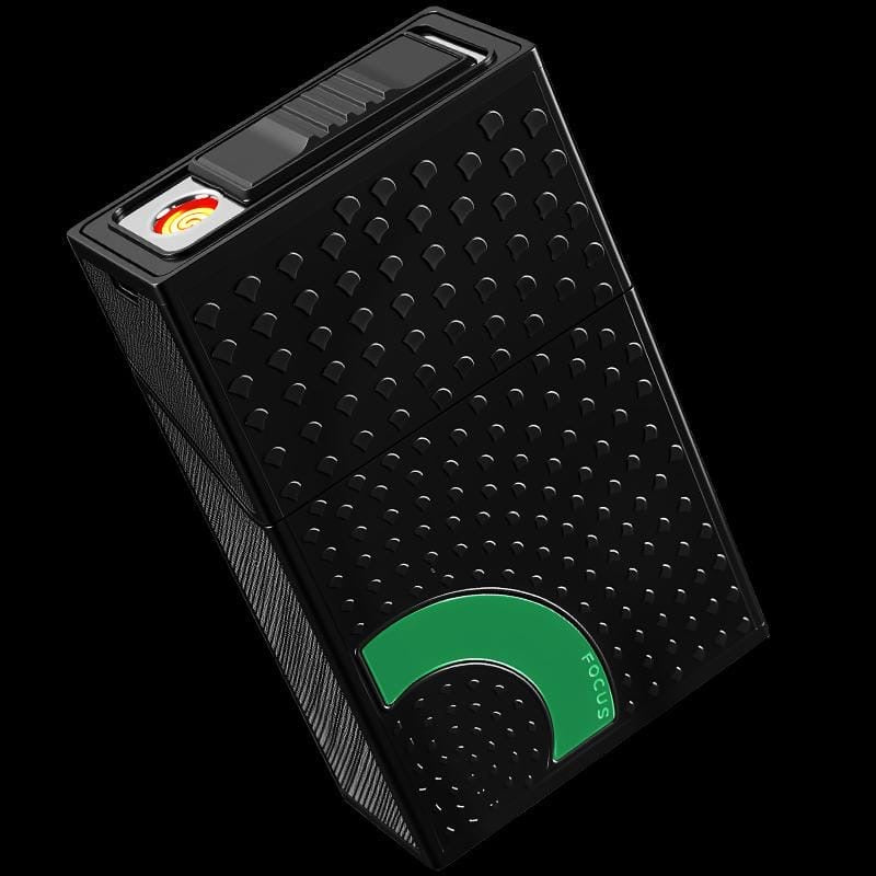 Rechargeable Lighter With Cigarette Case, Smart Cigarette Case with Built In Lighter, Windproof Electric Cigarette Lighter Case