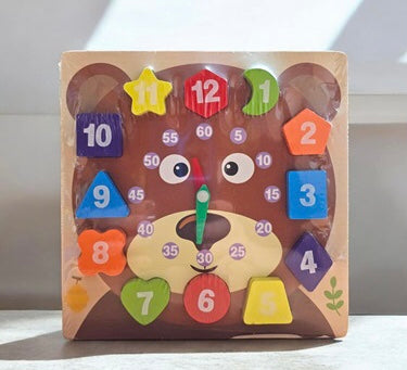 Kids Time Learning Clock, Montessori Wooden Clock Toy, Kids Educational Learning Toy