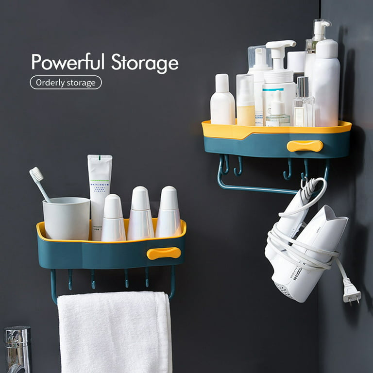 Hollow Corner Shampoo Rack, Double Layer Bathroom Rack, Wall Mounted Kitchen Spice Rack