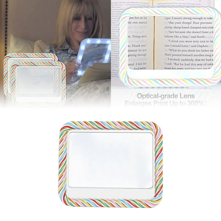 LED Lighted Magnifier Reading Light, Square Shape Magnifying Glass Light, Ultra Bright Full HD Clear Magnifier