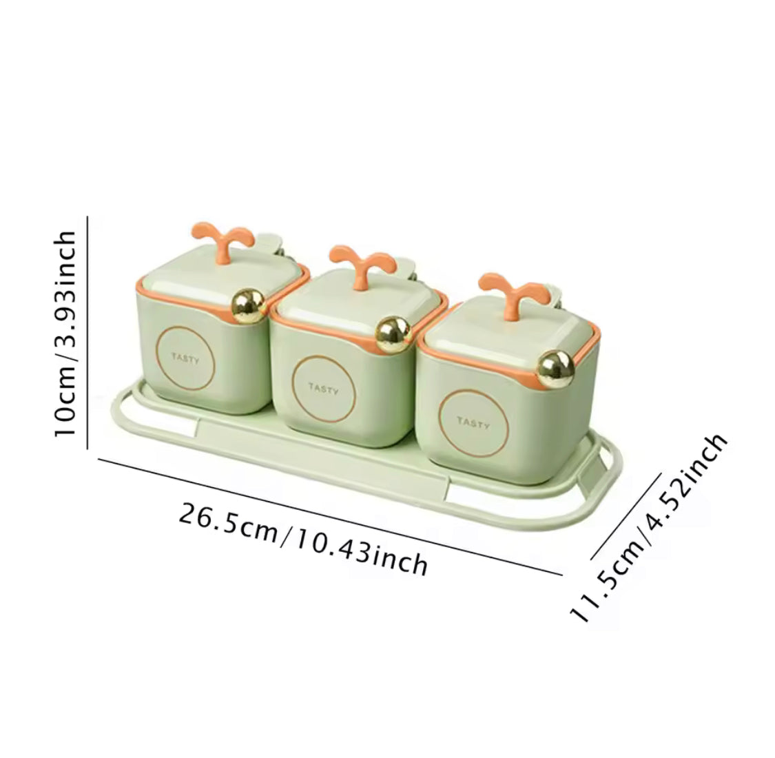 Seasoning Jar Set With Lid, Seasoning Box Organizer, 3 Piece Set Kitchen Containers for Coffee Sugar Or Spice Jar