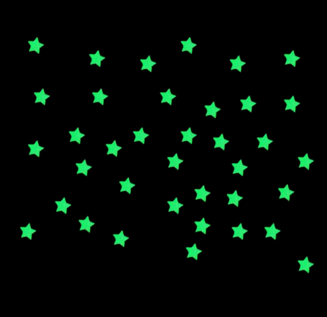 Set of 100 Fluorescents Star Stickers, Baby Room Colorful Fluorescent Sticker Home Decor, Stars Wall Stickers