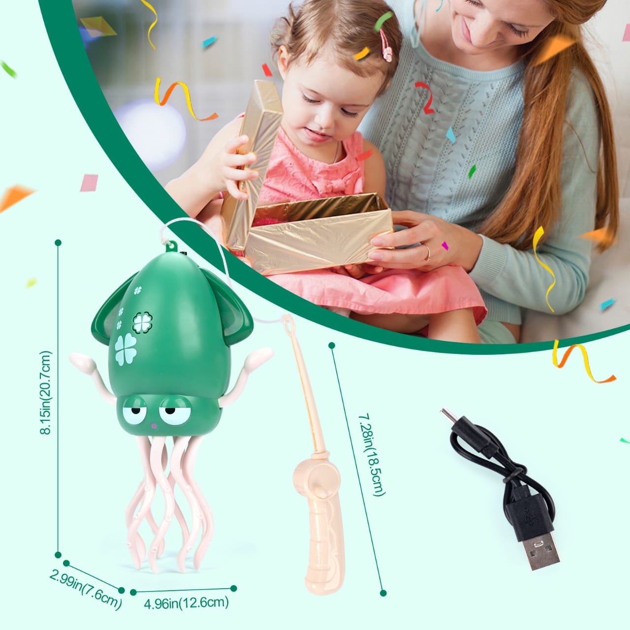Electronic Dancing Squid Toy, Simulated Music Octopus Toy, Dancing Jellyfish Squid Toy