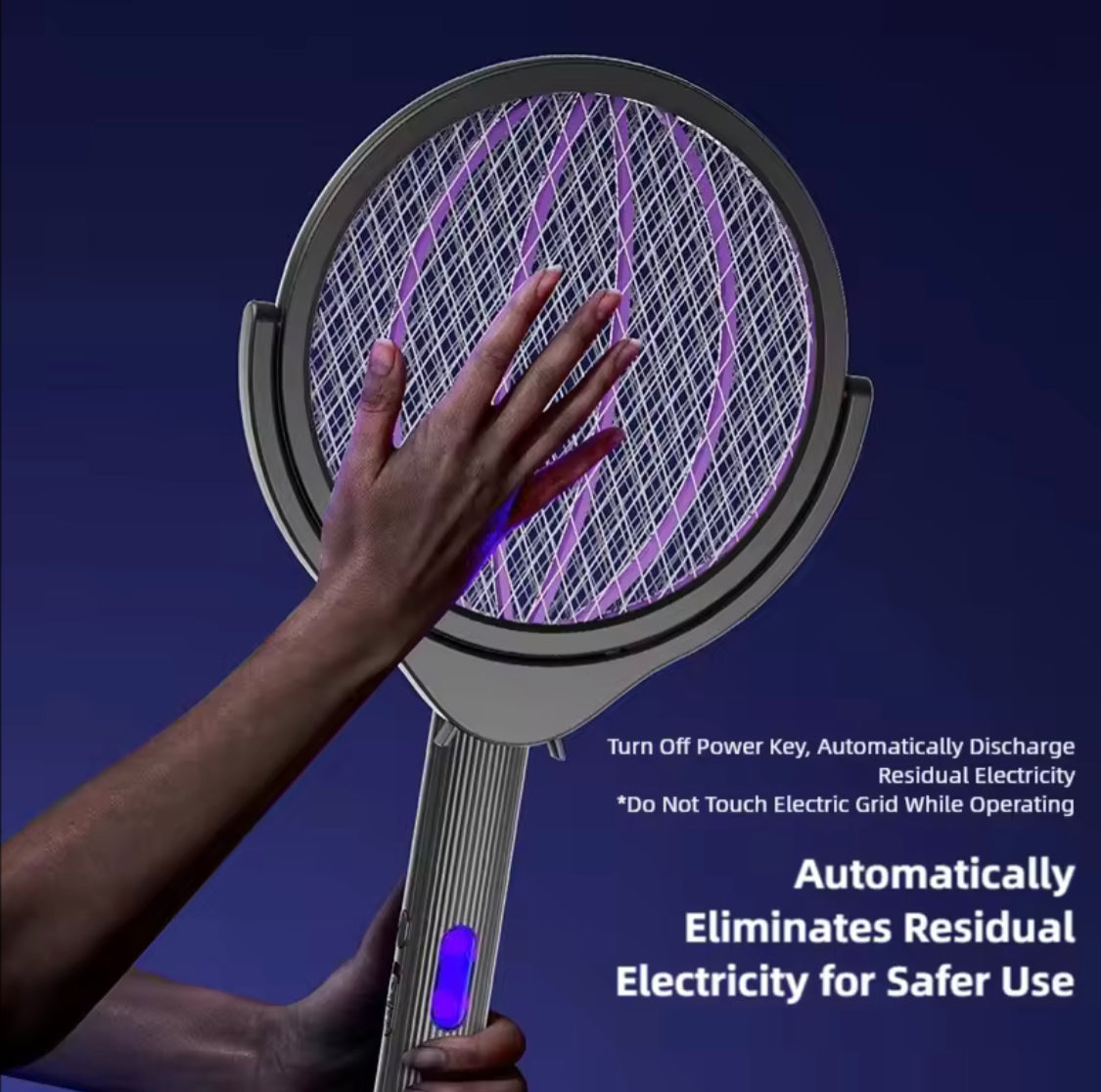 Telescopic Rechargeable Mosquito Swatter Racket, Extendable Head Bug Zapper Racket, Mosquito Trap Lamp, Home Bug Insect Racket, Electric Fly Swatter Racket