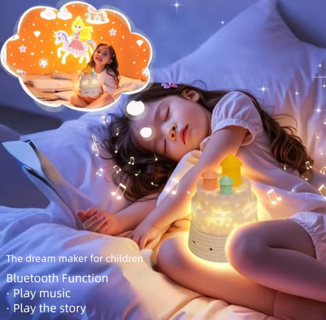 Kids Unicorn Castle Projector Lamp, Galaxy Star Remote Projector Light, Kids Room Decor LED Projector