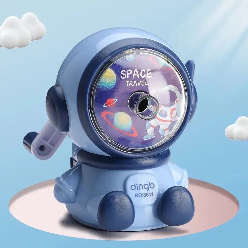 Astronaut Cartoon Pencil Sharpener, Students Pencil Sharpener, Hand Crank Manual Sharpener, 3rd Gear Adjustable Cute Astronaut Mechanical Sharpener, Cartoon Pencil Cutter For School, Astronaut Sharpener with Container