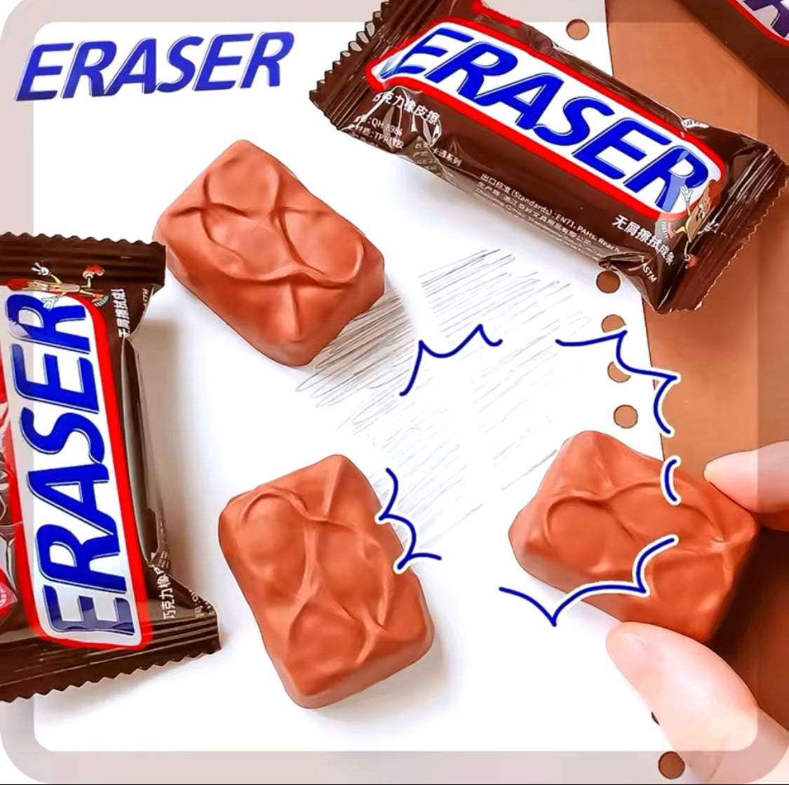 Creative Novelty Chocolate Eraser, Funny Kawaii Wiping Eraser, Drawing ...
