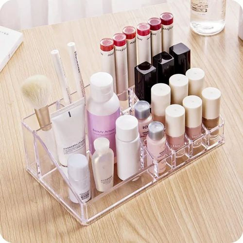 Acrylic Lipstick Display Rack, Transparent Cosmetic Makeup Brush Stand, Cosmetic Nail Polish Storage Rack