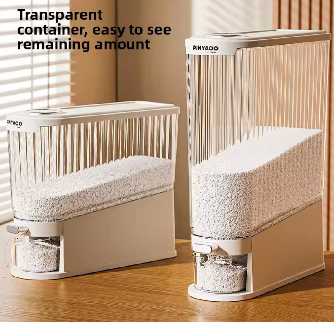 Transparent Narrow Rice Storage Container, Airtight Food Grade Rice Bin, Food Grade Rice Bucket