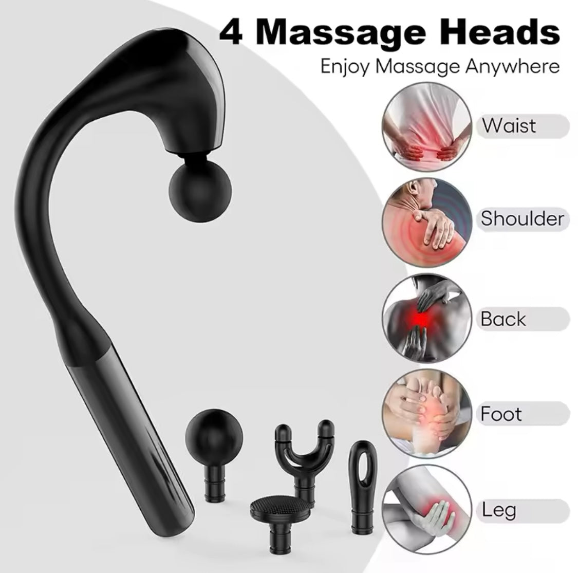 Electric Deep Body Massager, Body Relaxation Massage Machine, Long Handle Body Massager Gun