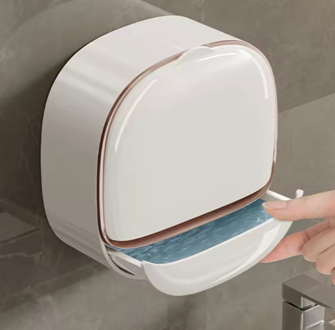 Wall Mounted Soap Box With Flip Cover, Soap Holder With Drainage Tray, Soap Holder With Lid, ABS Soap Box With Lid