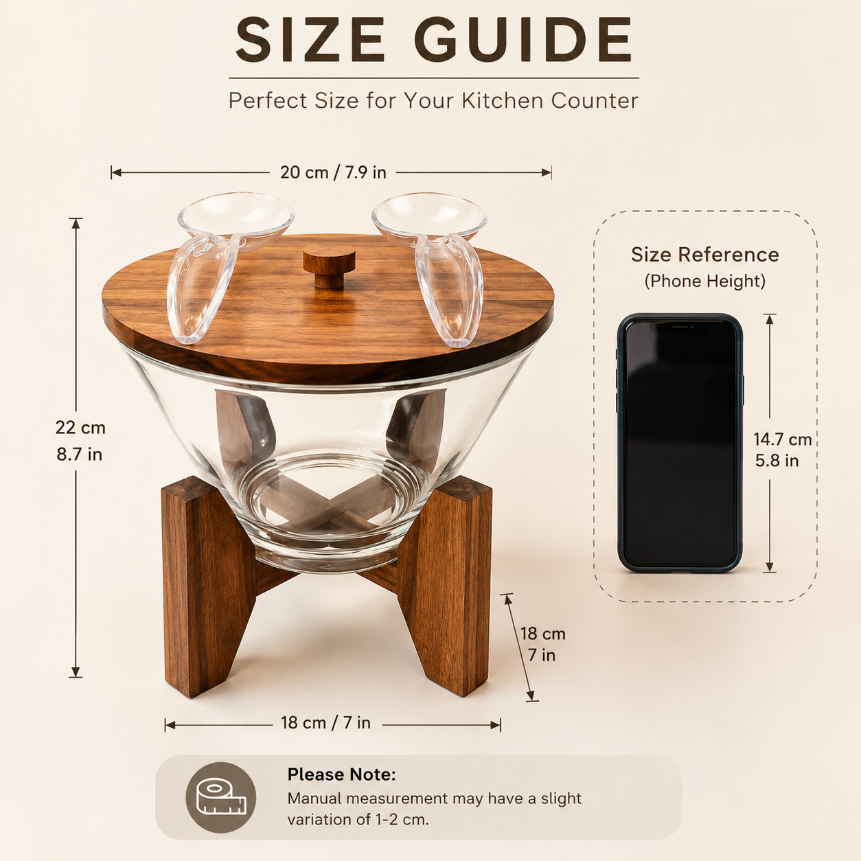 Wooden Stand Glass Snack Bowl, Luxury Glass Nut And Snack Dispenser, Dry Fruit Storage Bowl