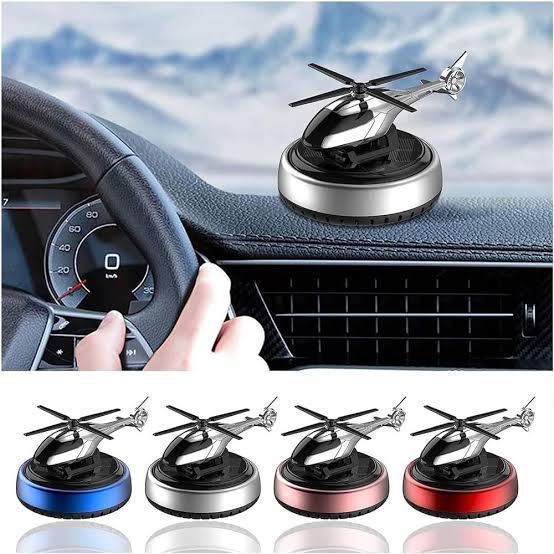 Solar Powered Car Air Freshener Helicopter, Aviation Car Air Freshener, Durable Alloy Fragrance Diffuser