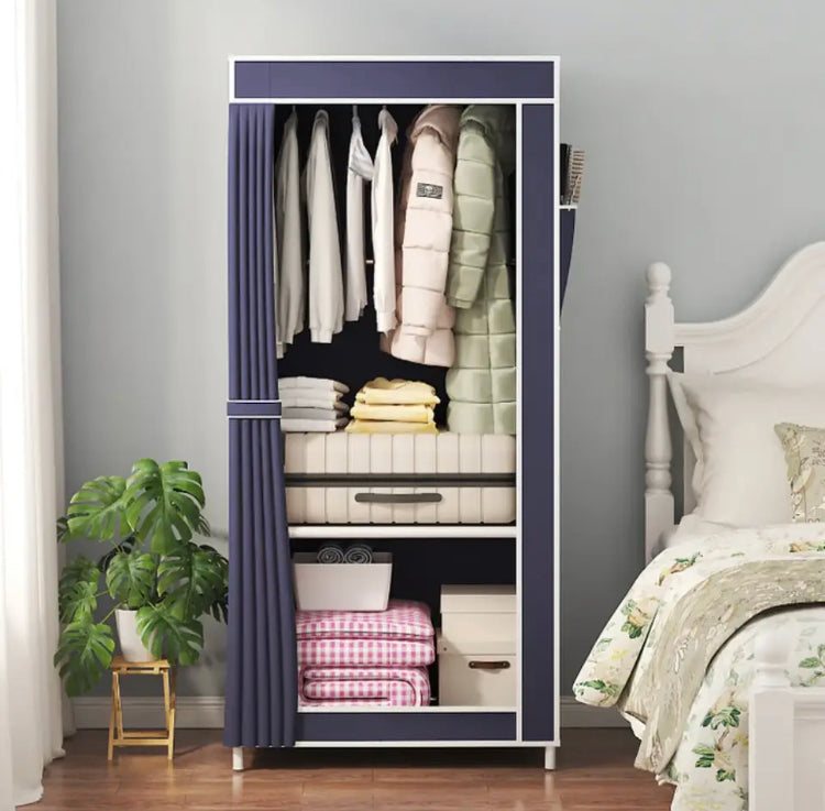 Dustproof Wardrobe, Bedroom  Storage Cabinet, Wardrobe Hanging Shelf