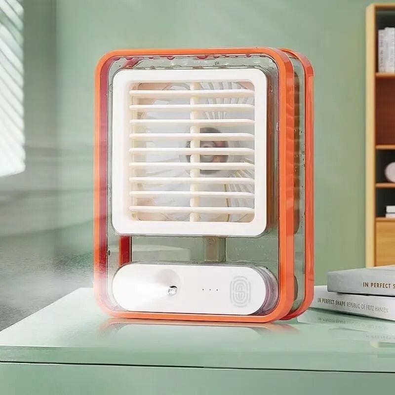 Portable Desktop Air Conditioner, USB Mini Air Cooler Fan, Water Cooling Fan, 500 ml Water Tank USB Personal Cooler, Quiet Mini Desktop Cooling Fan for Indoor Outdoor, Personal Humidifying Air Fan, Air Cooler Desk Fan for Office Kitchen Home