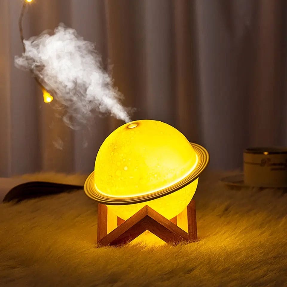 Ultrasonic 3D Moon Air Humidifier, Aroma Essential Oil Diffuser, Mist Purifier With Moon Lamp, Rechargeable USB Mist Frogger Maker, New Baby Planet Air Freshner Lamp, Usb Desktop Humidifier Bedroom With Stand, Usb Fogger Mist Maker With Led Light