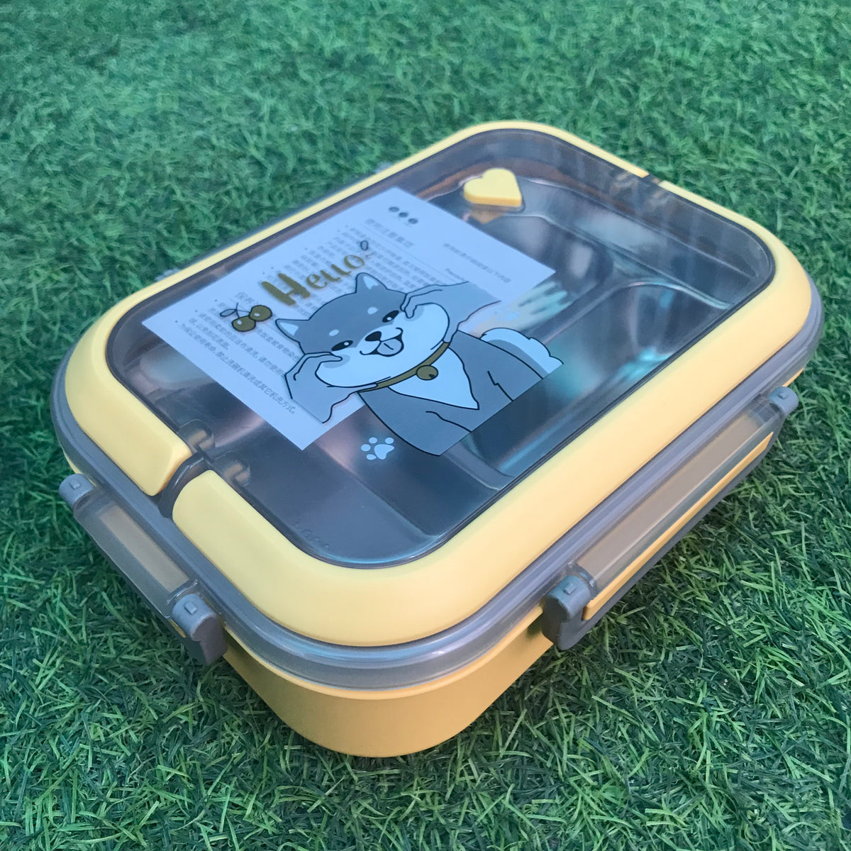 Bento Box With Handle, 3 Compartment Steel Food Container, Portable 3 ...