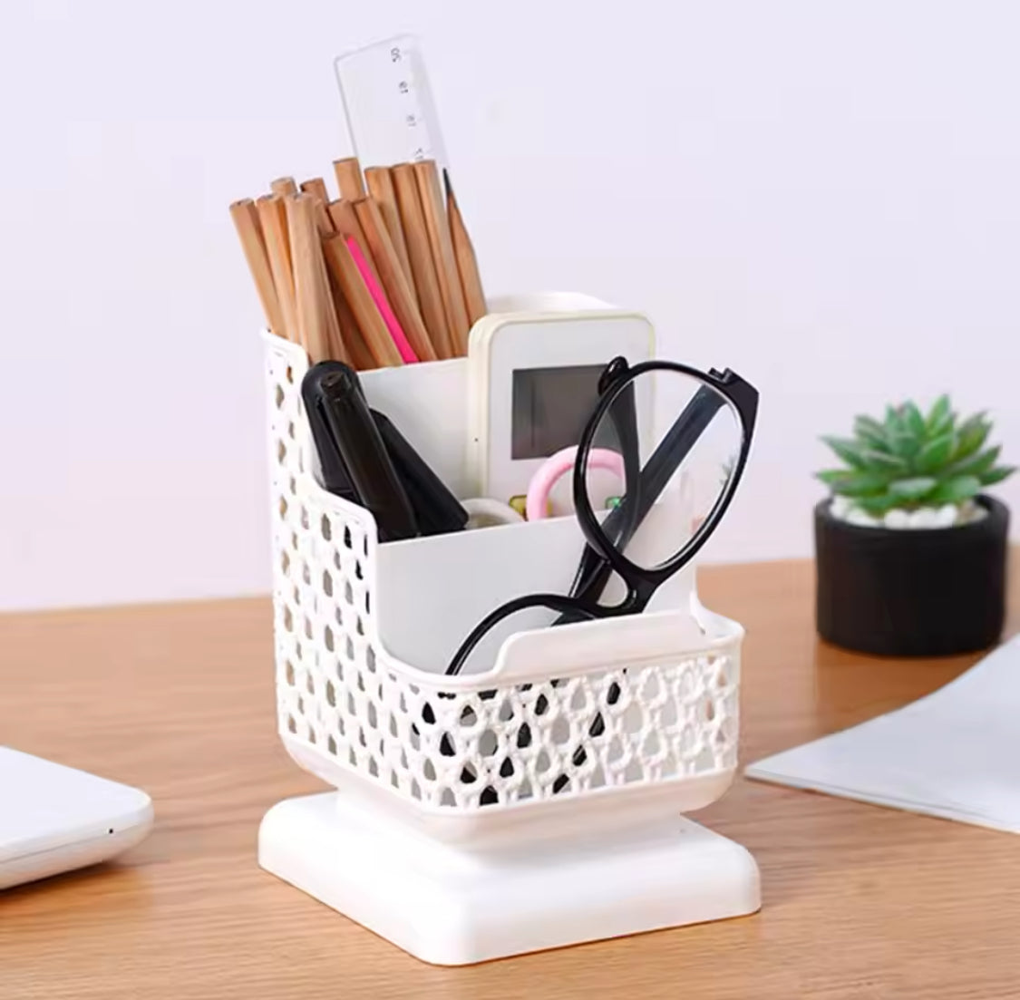 3 Step Stationery Desktop Organizer, Desktop Office Penholder Organizer, Stationery Desk Organizer