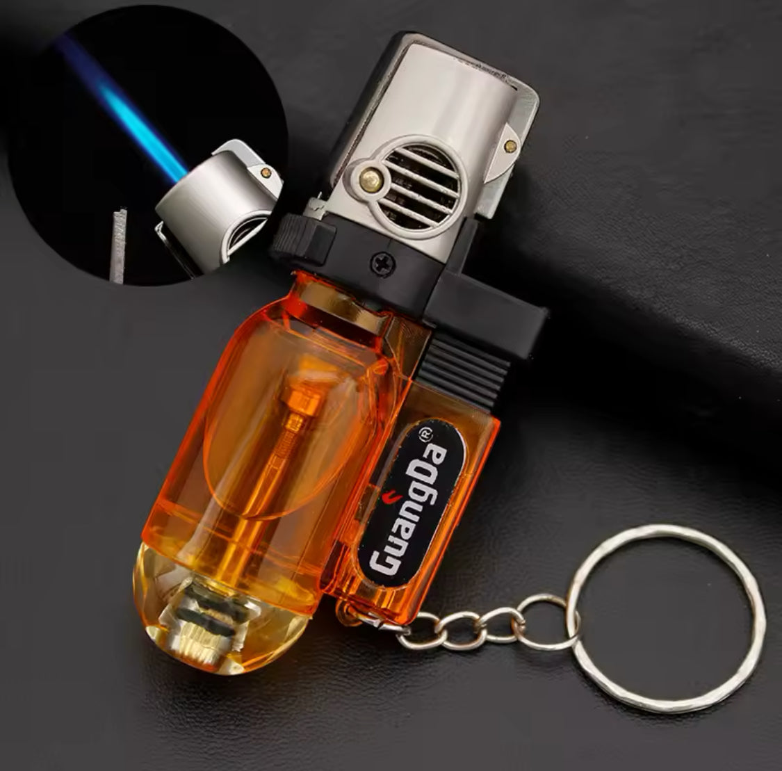 Mini Keychain Windproof Lighter, Portable Butane Gas Lighter, Outdoor Survival Cigarette Accessories