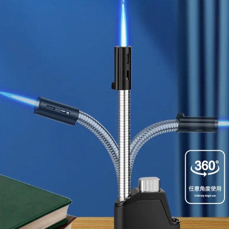 Long Flexible Neck Lighter, Unusual 360° Cigarette Cigar Torch Lighter, Portable Windproof Butane Gas Lighter, Windproof Straight Flush Spray Lighter, Folding Flexible Tube Direct Charge Lighter, Convenient Folding Candle Lighter