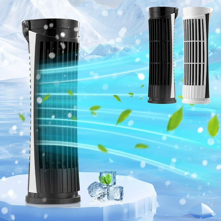 USB Desk Standing Cooling Fan, Electric Fan With LED Lights, Rechargeable Mini Tower Cooling Fan