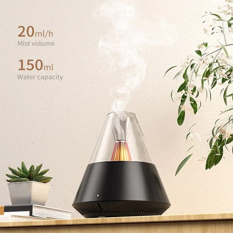 Volcano Room Diffuser, USB Air Humidifier, Retro Light Air Freshner, 150ML Essential Oil Diffuser, Remote Control Aromatherapy Humidifier, Ultrasonic Cool Mist Maker Frogger, Candlelight Fragrance Scent Dispenser, Home Car Bedroom Table Humidifier