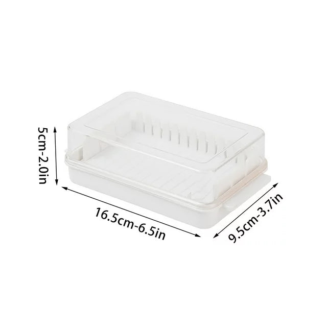 Butter Cutting Box, Crisper Butter Cutting Case With Lid, Cheese Butter Cutting Storage Box,  Butter Refrigerator Fresh Keeper Container, Transparent Plastic Butter Box With Cover