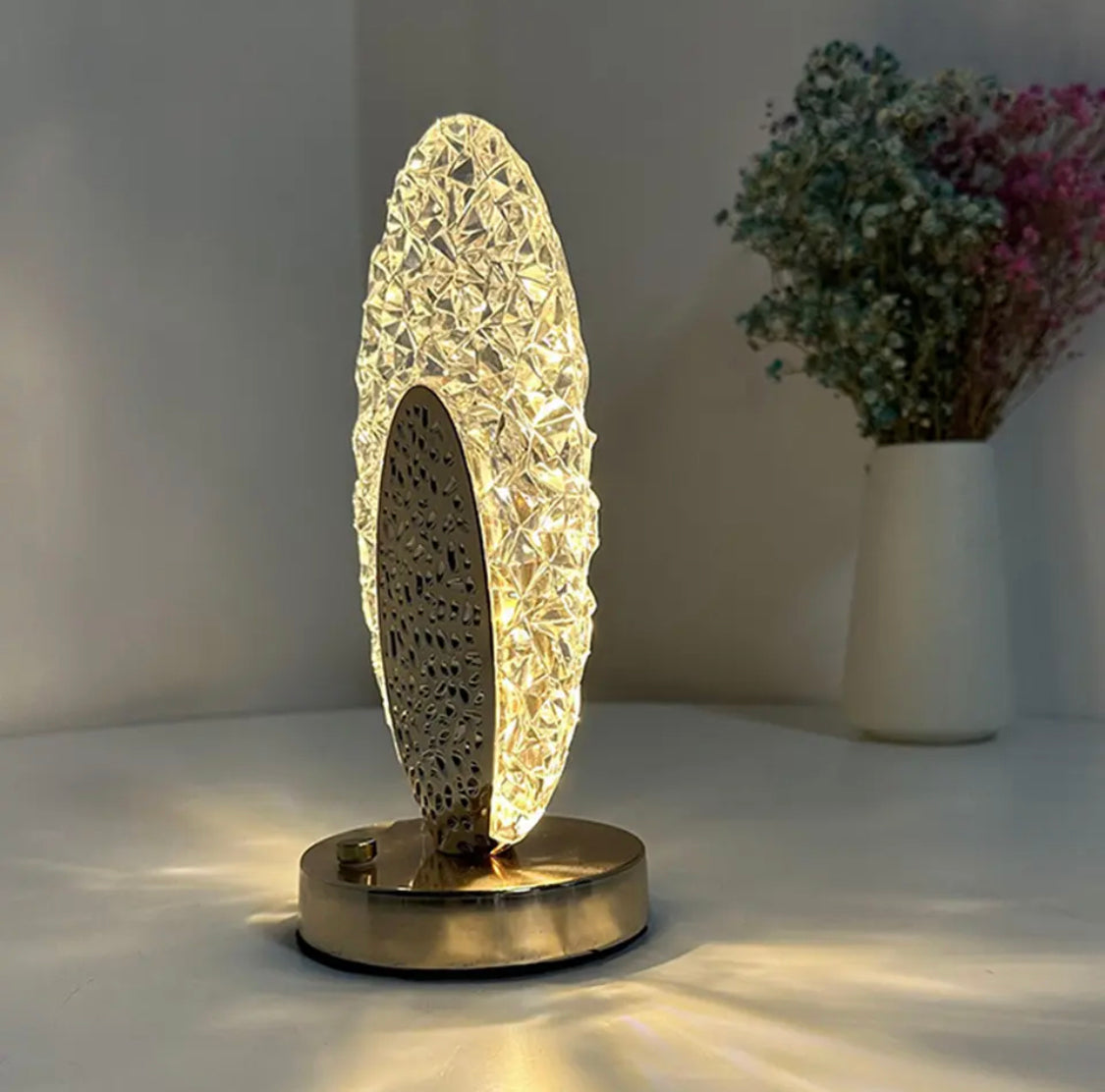 USB Cordless Desk Light, Touch Control Crystal Beside Lamp, Portable Night Light Bedside Lamp